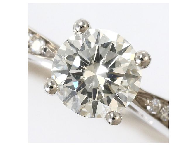 Autre Marque Anel de aliança elegante em ouro branco 18K com diamantes Dourado - vista 2