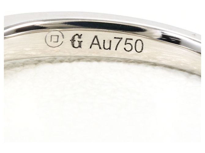 Autre Marque Anel de aliança elegante em ouro branco 18K com diamantes Dourado - vista 5