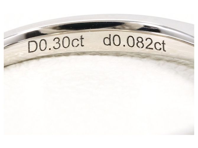 Autre Marque Anel de aliança elegante em ouro branco 18K com diamantes Dourado - vista 6