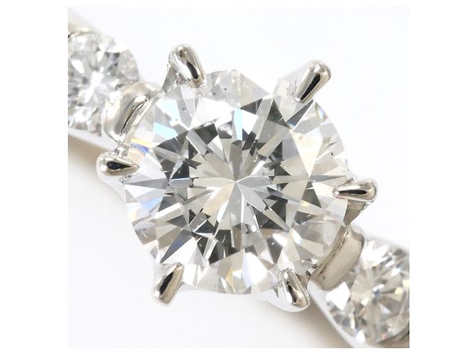 Autre Marque Anel aliança de platina com diamante - vista 2