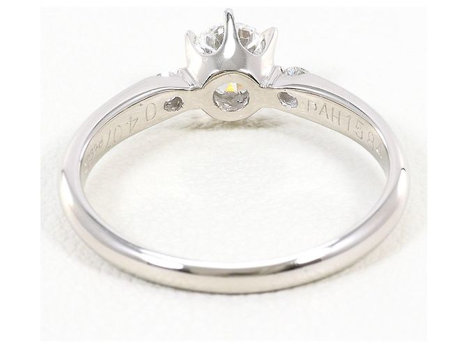 Autre Marque Anel aliança de platina com diamante - vista 4