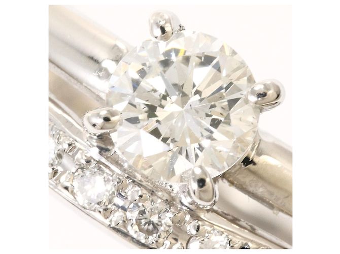 Autre Marque Anel Aliança de Platina com Diamante - vista 2