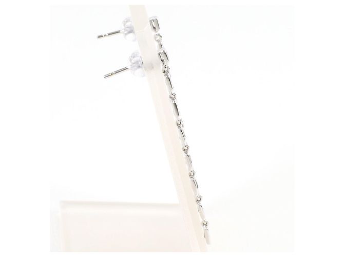 Autre Marque Pendientes colgantes elegantes en oro blanco de 18K Dorado - vista 2