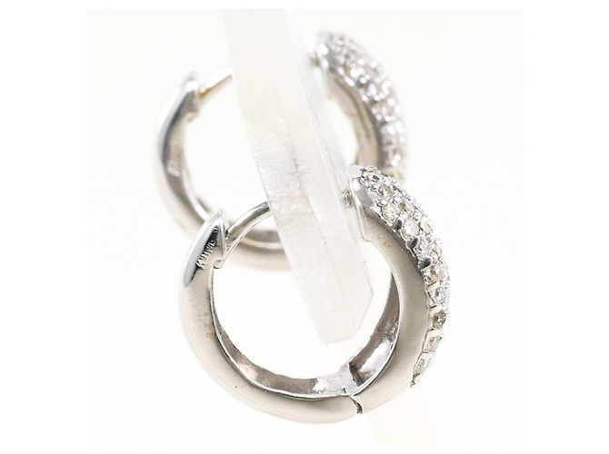 Autre Marque Creolen aus 18K Weißgold mit Diamanten Golden - Ansicht 3