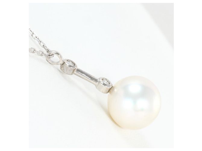 Autre Marque Collana in oro bianco 18K con diamante e perla D'oro - vista 2