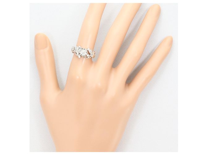 Autre Marque Anel aliança em ouro branco 18K com diamante Dourado - vista 6