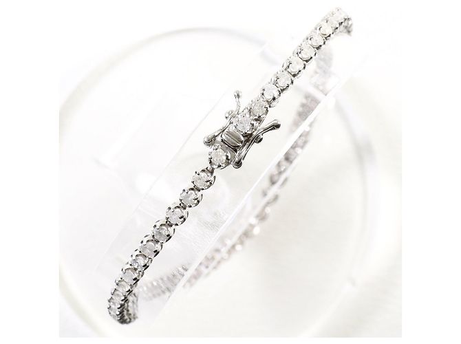 Autre Marque Bracciale con charm in oro bianco 14K e diamanti D'oro - vista 3
