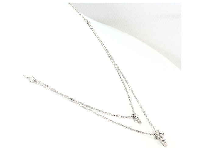 Autre Marque Collana con pendente in oro bianco e diamanti D'oro - vista 2