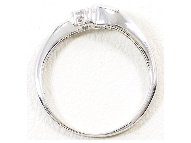 Autre Marque Ehering aus 14K Weißgold mit Aquamarin und Diamant Golden - Ansicht 2