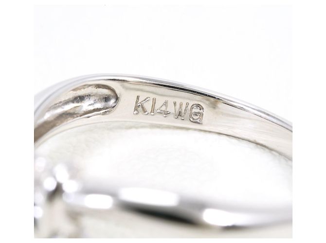 Autre Marque Ehering aus 14K Weißgold mit Diamant Golden - Ansicht 4