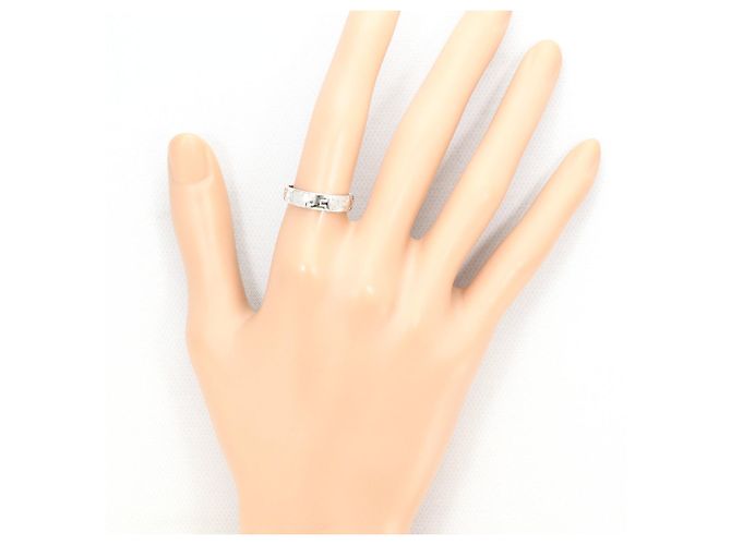 Autre Marque Anel Aliança de Ouro Branco 14K e Diamantes Dourado - vista 5