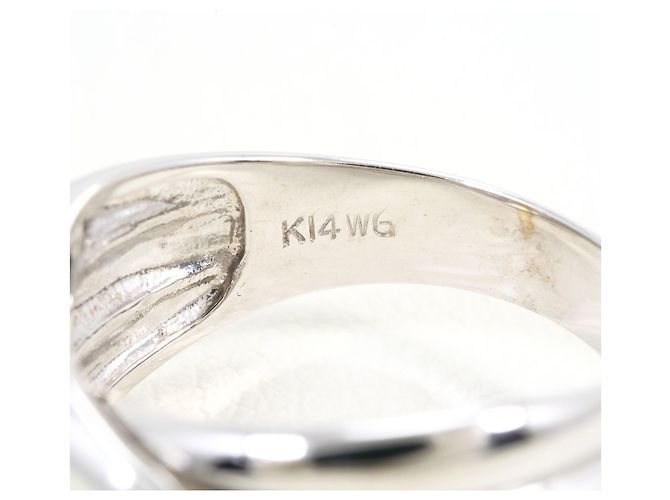 Autre Marque Anello a fascia in oro bianco 14K D'oro - vista 4