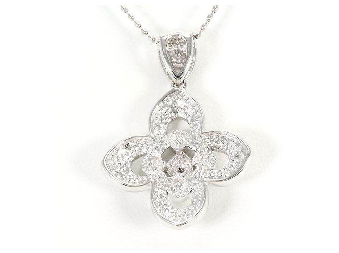Autre Marque Collana in oro bianco 10K con diamante D'oro - vista 3