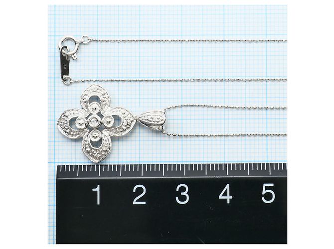 Autre Marque Collana in oro bianco 10K con diamante D'oro - vista 4