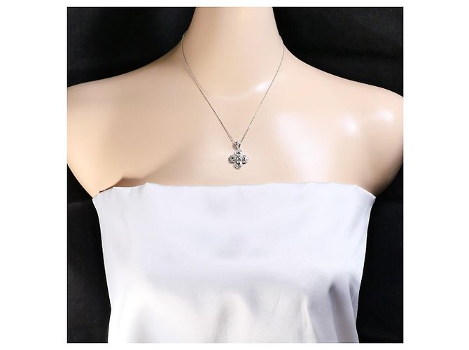 Autre Marque Collana in oro bianco 10K con diamante D'oro - vista 5