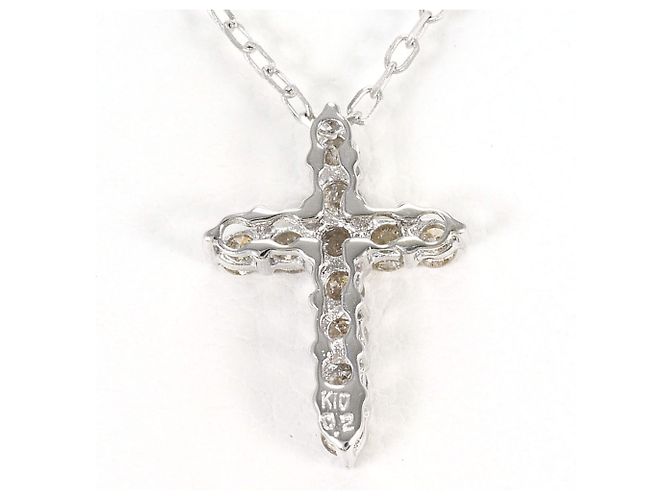 Autre Marque Colar de ouro branco 10K com diamante Dourado - vista 3