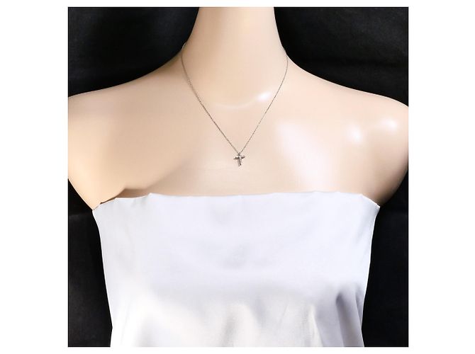 Autre Marque Colar de ouro branco 10K com diamante Dourado - vista 5