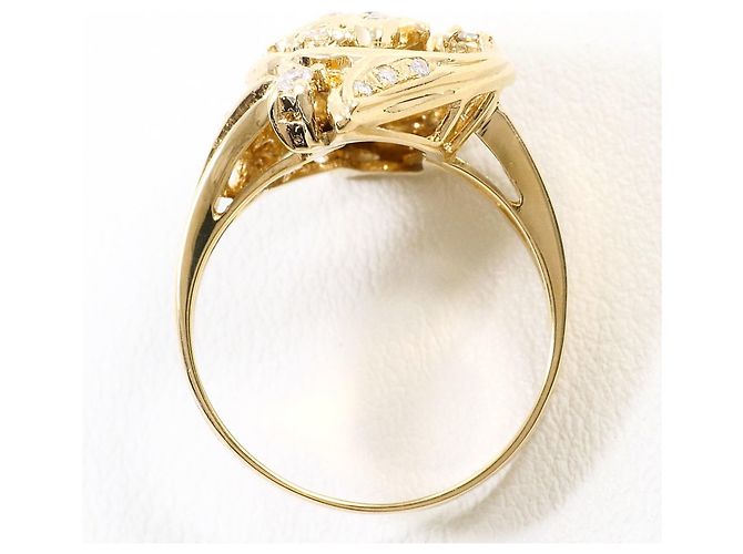 Autre Marque Anello a fascia in oro giallo 18K con diamante D'oro - vista 3