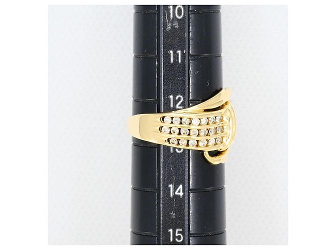 Autre Marque Ehering aus 18K Gelbgold mit Diamanten Golden - Ansicht 8