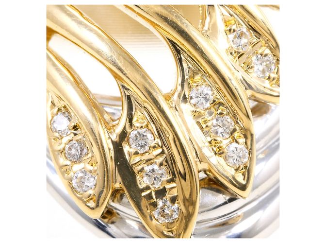 Autre Marque Anello fede in oro giallo 18K e platino con diamante D'oro - vista 2