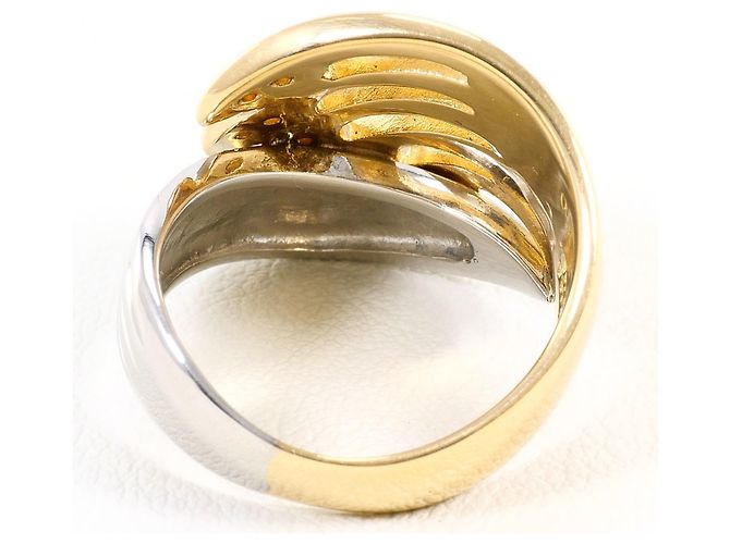 Autre Marque Anello fede in oro giallo 18K e platino con diamante D'oro - vista 4