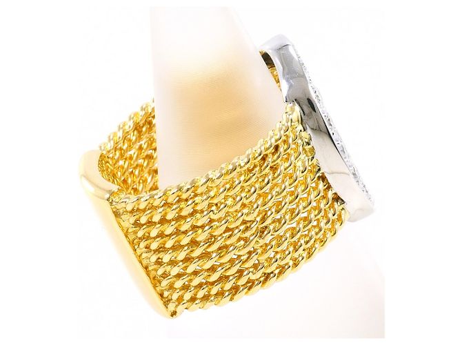 Autre Marque Anel aliança em ouro 18K e diamantes Dourado - vista 3
