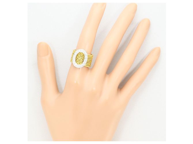 Autre Marque Anel aliança em ouro 18K e diamantes Dourado - vista 6