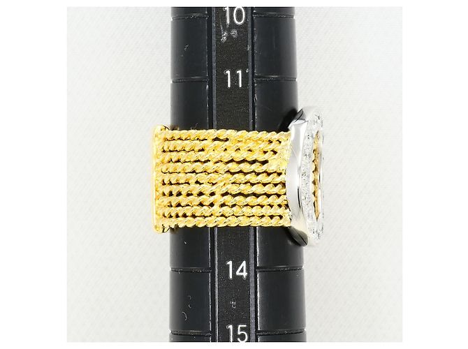 Autre Marque Anel aliança em ouro 18K e diamantes Dourado - vista 7