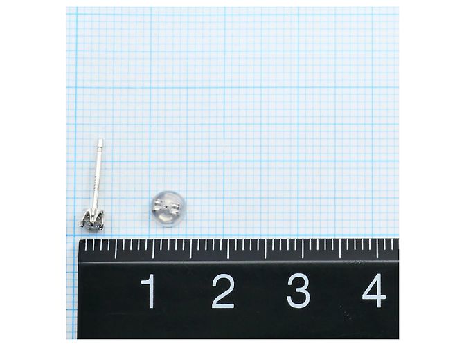 Autre Marque Platin-Diamant-Stecker-Ohrringe - Ansicht 3