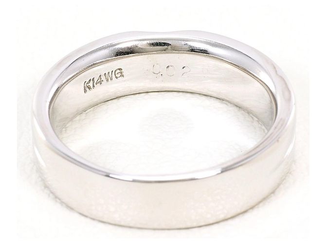 Autre Marque Anello fede in oro bianco 14K con diamante D'oro - vista 4