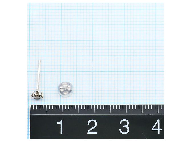 Autre Marque Pendientes de botón de platino PT900 con diamantes - vista 3