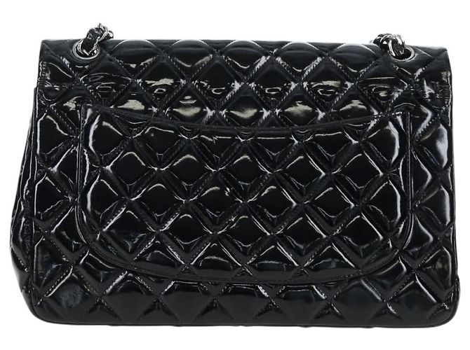 Chanel Vintage Classic Double Flap Quilted Patent Medium Schwarz - Ansicht 2