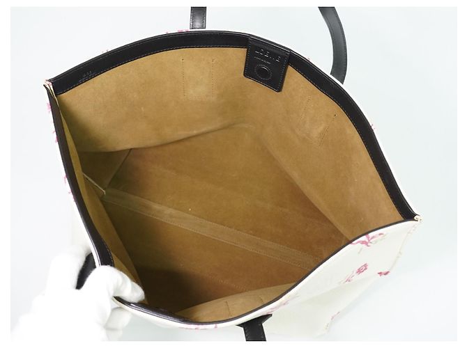 Loewe T Shopper de lona estampada Large Blanco - vista 4
