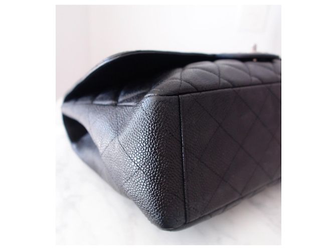 Timeless Bolsa Chanel Classic Flap Maxi Couro Caviar Preto - vista 6