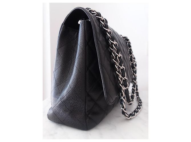 Timeless Bolsa Chanel Classic Flap Maxi Couro Caviar Preto - vista 8