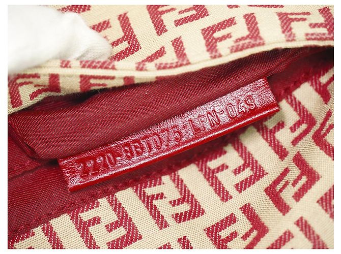 Fendi Vintage Flap Zucchino Coated Canvas Small Beige - vista 6
