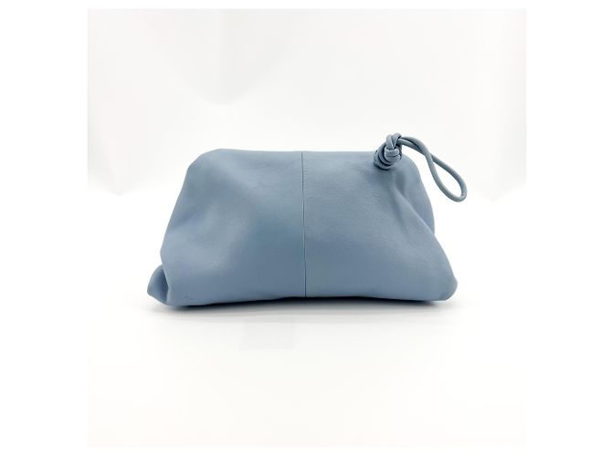Pochette Bottega Veneta BV Trine Fold en cuir Bleu - vue 2