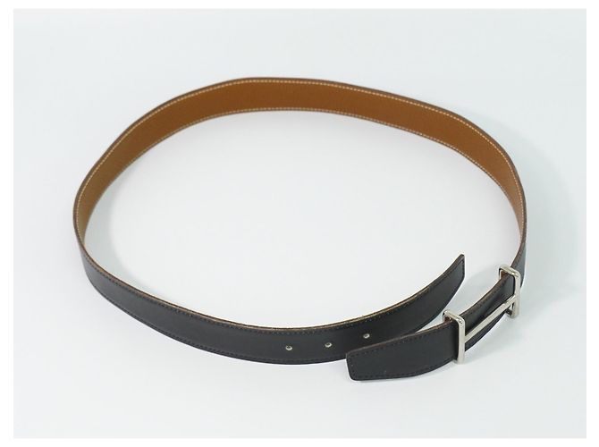 Hermès Ceinture réversible Hermes H D'Ancre en cuir Medium Noir - vue 2
