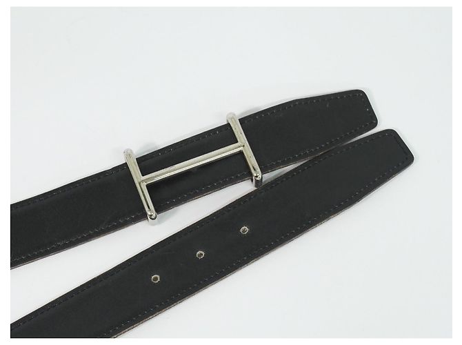 Hermès Ceinture réversible Hermes H D'Ancre en cuir Medium Noir - vue 3