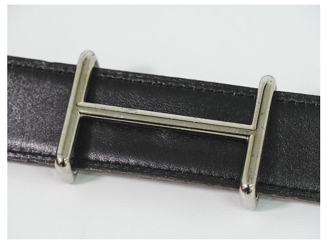 Hermès Ceinture réversible Hermes H D'Ancre en cuir Medium Noir - vue 7
