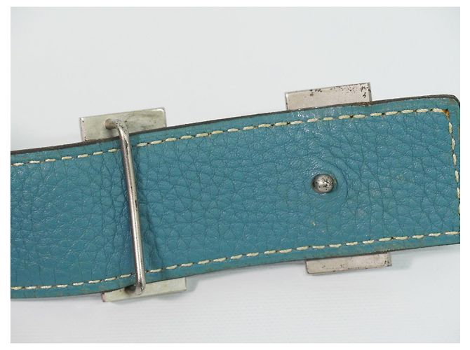 Hermès Cintura reversibile Hermes Constance in pelle con hardware Guilloche Medium Nero - vista 7