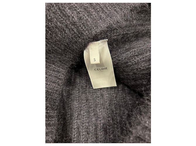 Céline Celine Pull asymétrique en mohair et soie noir - vue 4