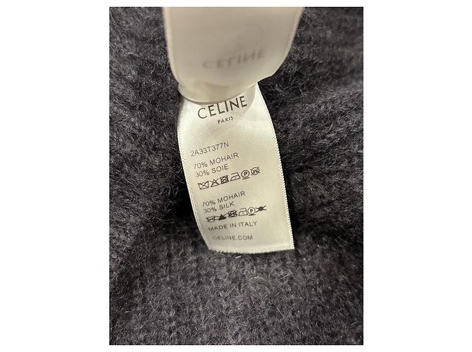 Céline Celine Pull asymétrique en mohair et soie noir - vue 5