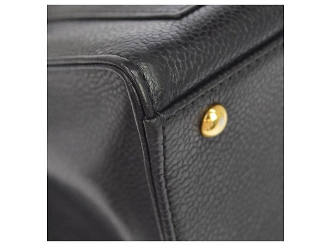 Chanel Vintage Front Pocket Quilted Caviar Medium Noir - vue 7