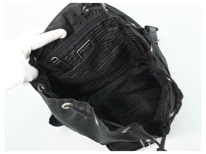 Prada Nylon com fivela e bolso frontal Preto - vista 6