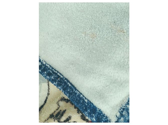 Toalla de playa Hermès "Le Voilier" en algodón azul y blanco Castaño - vista 8