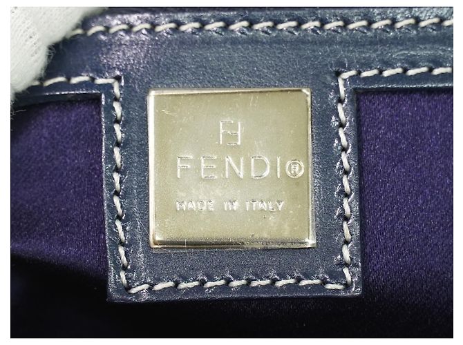 Sac à bandoulière Fendi Vintage Canvas Bleu Marine - vue 6