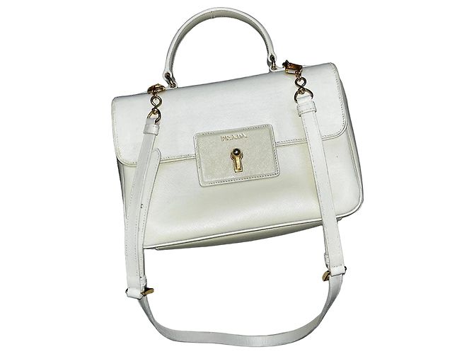 Sac Tote Prada Saffiano Lux Blanc - vue 2