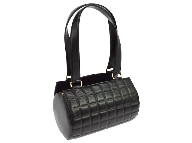 Chanel Chocolate Bar Barrel Quilted Leather Small Schwarz - Ansicht 2