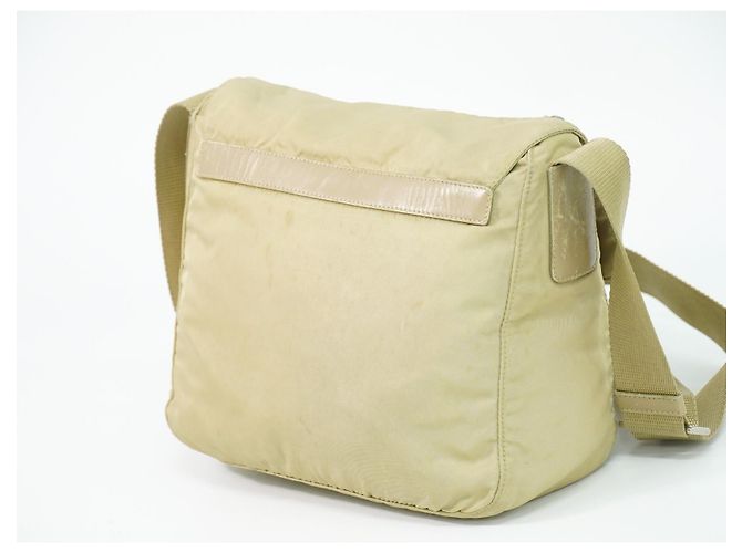 Sac Messager Prada Buckle Tessuto Small Beige - vue 2